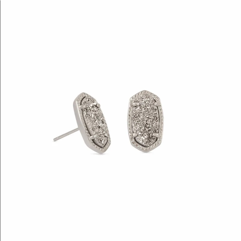 NWT KENDRA SCOTT SILVER ELLIE DRUSY EARRINGS!